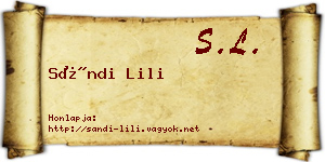 Sándi Lili névjegykártya