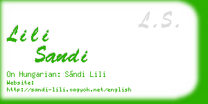 lili sandi business card